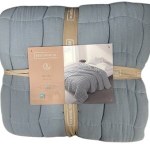Bed Theory Gauze Blue Queen Quilt 90”x90”